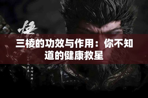 三棱的功效与作用：你不知道的健康救星