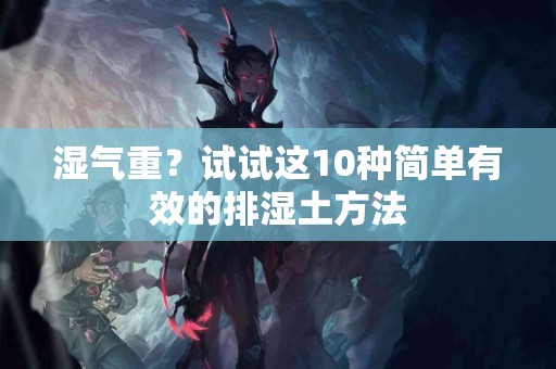 湿气重？试试这10种简单有效的排湿土方法